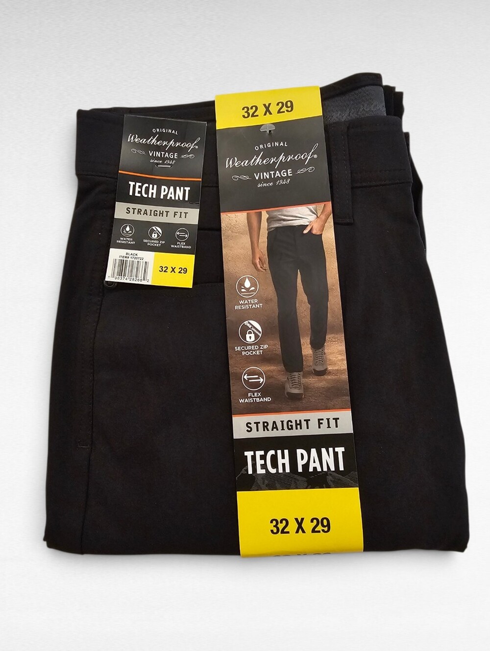 Original Weatherproof Vintage Straight Fit Tech Pants Black 32x 29